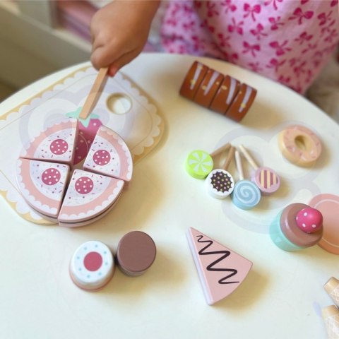 TOOKY TOY Sweet Cake Drewniany Zestaw Słodkości w Pudełku Cukiernia Lodziarnia TOOKY TOY Sweet Cake Drewniany Zestaw Słodkości w Pudełku Cukiernia Lodziarnia