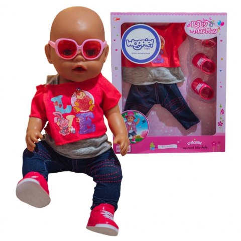 WOOPIE Modne Ubranko dla Lalki LOVE Okulary Buciki 43-46 cm WOOPIE Modne Ubranko dla Lalki LOVE Okulary Buciki 43-46 cm