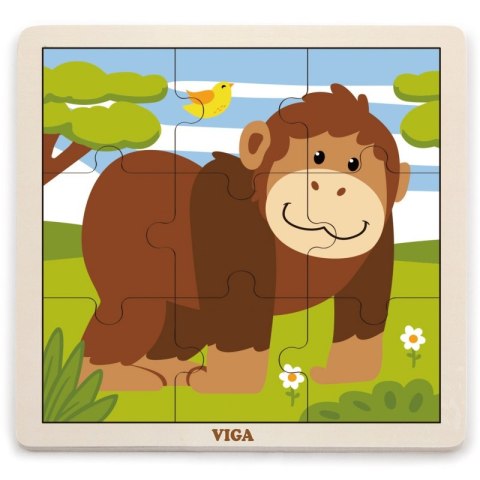 VIGA Poręczne Drewniane Puzzle Goryl 9 elementów VIGA Poręczne Drewniane Puzzle Goryl 9 elementów