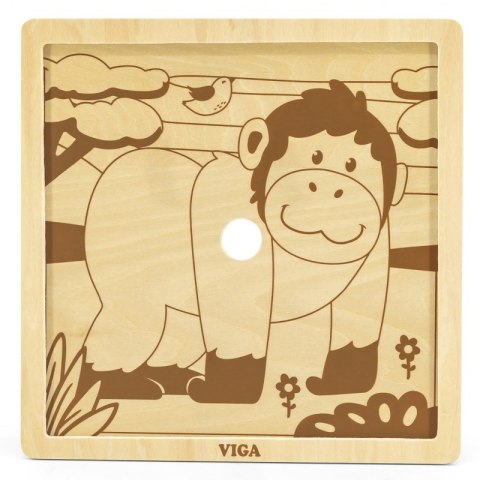 VIGA Poręczne Drewniane Puzzle Goryl 9 elementów VIGA Poręczne Drewniane Puzzle Goryl 9 elementów