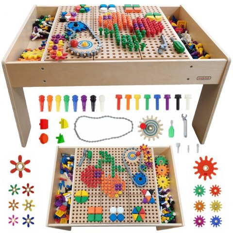 MASTERKIDZ Drewniany Stół Edukacyjny +AKCESORIA STEM WALL MASTERKIDZ Drewniany Stół Edukacyjny +AKCESORIA STEM WALL