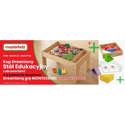 MASTERKIDZ Drewniany Stół Edukacyjny +AKCESORIA STEM WALL MASTERKIDZ Drewniany Stół Edukacyjny +AKCESORIA STEM WALL