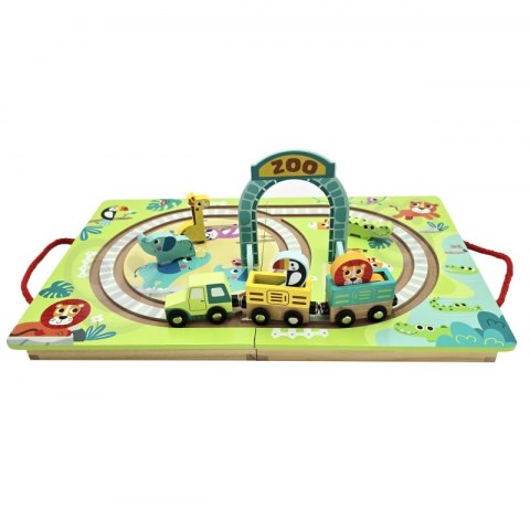 TOOKY TOY DREWNIANY POCIĄG KOLEJKA ZOO CIUCHCIA NA MAGNES TOR W WALIZCE TOOKY TOY DREWNIANY POCIĄG KOLEJKA ZOO CIUCHCIA NA MAGNES TOR W WALIZCE