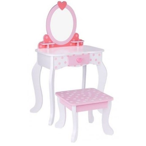 TOOKY TOY Drewniana Toaletka Różowa z Krzesełkiem TOOKY TOY Drewniana Toaletka Różowa z Krzesełkiem