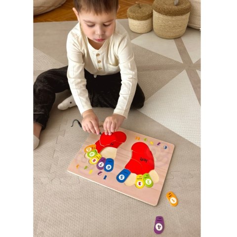 TOOKY TOY Edukacyjna Drewniana Układanka Stopy Nauka Liczenia i Kolorów TOOKY TOY Edukacyjna Drewniana Układanka Stopy Nauka Liczenia i Kolorów