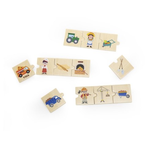 VIGA Zestaw Drewniana Układanka Puzzle Dopasuj Zawody z Narzędziami VIGA Zestaw Drewniana Układanka Puzzle Dopasuj Zawody z Narzędziami