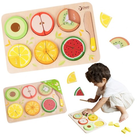CLASSIC WORLD Drewniane Owoce do Krojenia na Rzepy + Nauka Ułamków i Dzielenia MONTESSORI 23 el. CLASSIC WORLD Drewniane Owoce do Krojenia na Rzepy + Nauka Ułamków i Dzielenia MONTESSORI 23 el.
