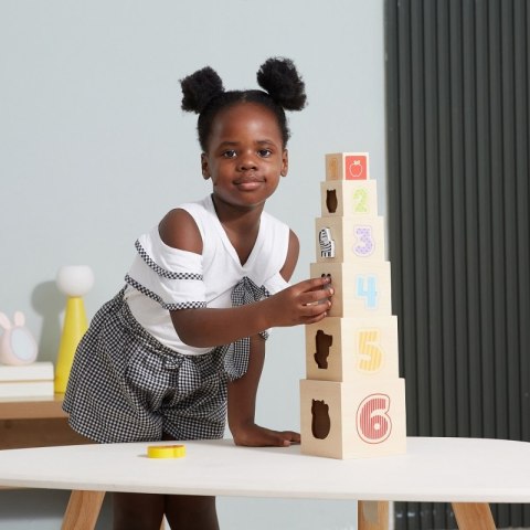 VIGA Drewniana Piramidka Układanka Klocki Sorter Montessori VIGA Drewniana Piramidka Układanka Klocki Sorter Montessori
