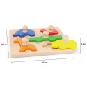 VIGA Drewniane Puzzle z Pinezkami Zwierzęta