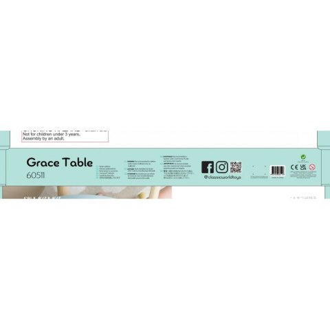 CLASSIC WORLD Pastelowy Stolik Grace dla Dzieci 3+ CLASSIC WORLD Pastelowy Stolik Grace dla Dzieci 3+