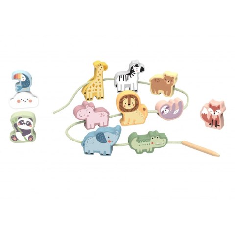 WOOPIE GREEN Drewniana Nawlekanka Klocki Przeplatanka ZOO Montessori 13 el. WOOPIE GREEN Drewniana Nawlekanka Klocki Przeplatanka ZOO Montessori 13 el.