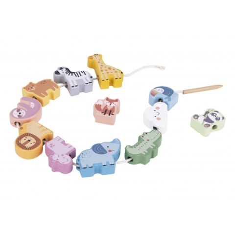 WOOPIE GREEN Drewniana Nawlekanka Klocki Przeplatanka ZOO Montessori 13 el. WOOPIE GREEN Drewniana Nawlekanka Klocki Przeplatanka ZOO Montessori 13 el.