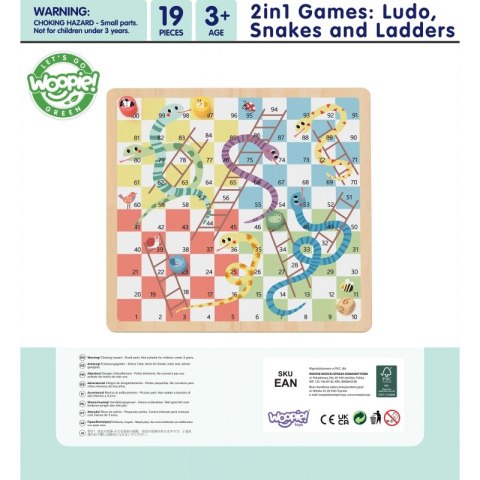 WOOPIE GREEN Gry Planszowe Logiczne 2w1 Ludo Chińczyk + Uwolnij Zwierzątka WOOPIE GREEN Gry Planszowe Logiczne 2w1 Ludo Chińczyk + Uwolnij Zwierzątka