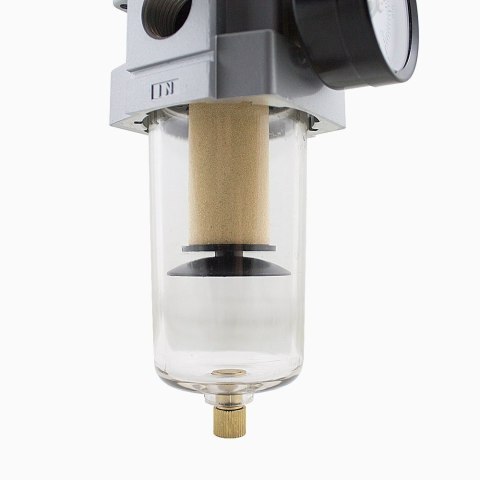 Filtr sprężonego powietrza 1/2" z reduktorem ciśnienia i manometrem 10 bar Filtr sprężonego powietrza 1/2" z reduktorem ciśnienia i manometrem 10 bar