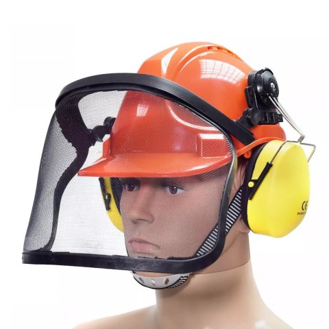 Kask Ochronny BITUXX Dla Leśnika Zdejmowana Osłona Twarzy + Nauszniki Kask Ochronny BITUXX Dla Leśnika Zdejmowana Osłona Twarzy + Nauszniki