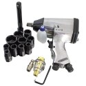 Klucz udarowy pneumatyczny 1/2" 311 nm + zestaw nasadek crv walizka