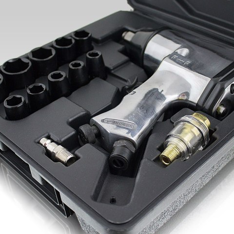 Klucz udarowy pneumatyczny 1/2" 311 nm + zestaw nasadek crv walizka