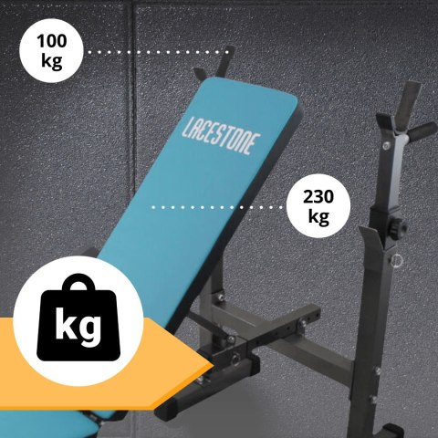 Ławka treningowa składana regulowana lacestone siłownia domowa 230 kg Ławka treningowa składana regulowana lacestone siłownia domowa 230 kg