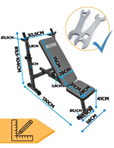 Ławka treningowa składana regulowana lacestone siłownia domowa 230 kg Ławka treningowa składana regulowana lacestone siłownia domowa 230 kg