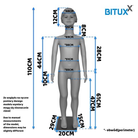 Manekin Dziecięcy Wystawowy Dziewczynka 110CM Sklep Odzieżowy Ekspozycja Manekin Dziecięcy Wystawowy Dziewczynka 110CM Sklep Odzieżowy Ekspozycja