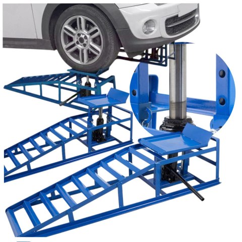 Rampy najazdowe z podno艣nikiem hydraulicznym 2x2000 kg stalowe regulowane Rampy najazdowe z podno艣nikiem hydraulicznym 2x2000 kg stalowe regulowane