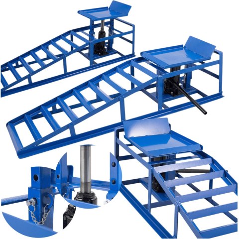 Rampy najazdowe z podno艣nikiem hydraulicznym 2x2000 kg stalowe regulowane Rampy najazdowe z podno艣nikiem hydraulicznym 2x2000 kg stalowe regulowane