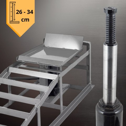 Rampy z podnośnikiem hydraulicznym grafitowe 2x2000 kg szerokość opony 22cm Rampy z podnośnikiem hydraulicznym grafitowe 2x2000 kg szerokość opony 22cm