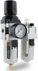 Reduktor ciśnienia z filtrem sprężonego powietrza 1/4" manometr