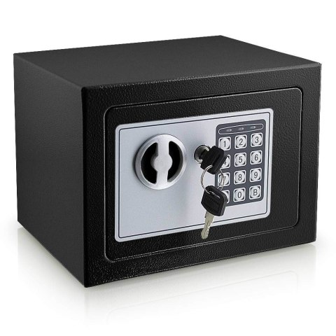 Sejf Elektroniczny Czarny 23x17x17 cm Stalowy Kompaktowy Bezpieczny Sejf Elektroniczny Czarny 23x17x17 cm Stalowy Kompaktowy Bezpieczny