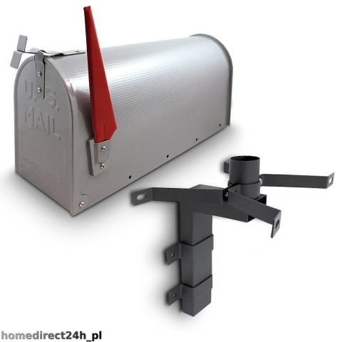 Skrzynka Pocztowa Amerykańska Srebrna USA Mailbox z Uchwytem Montażowym Skrzynka Pocztowa Amerykańska Srebrna USA Mailbox z Uchwytem Montażowym
