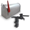 Skrzynka Pocztowa Amerykańska Srebrna USA Mailbox z Uchwytem Montażowym