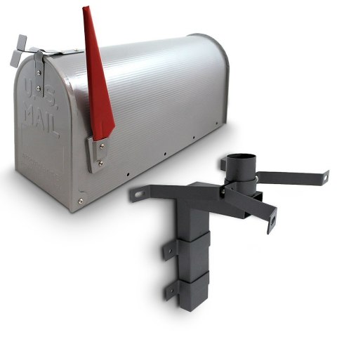 Skrzynka Pocztowa Amerykańska Srebrna USA Mailbox z Uchwytem Montażowym Skrzynka Pocztowa Amerykańska Srebrna USA Mailbox z Uchwytem Montażowym