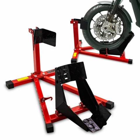 Stojak przedni do motocykla czerwono-czarny solidny uniwersalny stabilny Stojak przedni do motocykla czerwono-czarny solidny uniwersalny stabilny