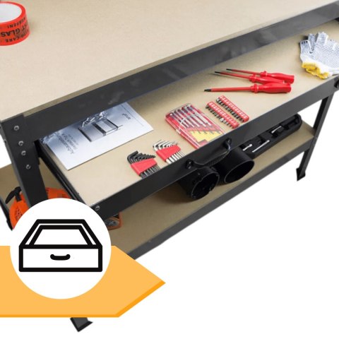 St贸艂 Roboczy Warsztatowy 115x55 cm z Szuflad膮 Hakami Ud藕wig 100 kg St贸艂 Roboczy Warsztatowy 115x55 cm z Szuflad膮 Hakami Ud藕wig 100 kg