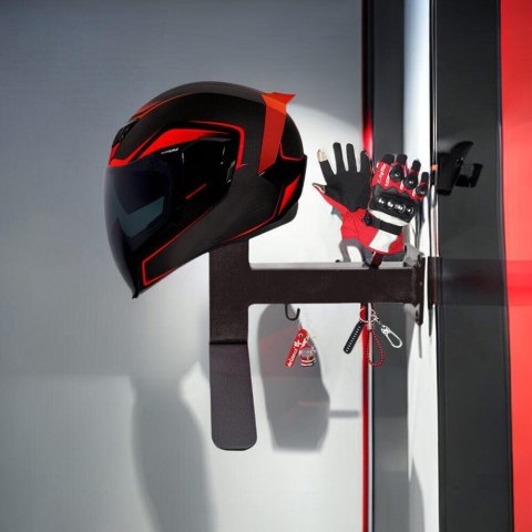 Uchwyt ścienny do kasku motocyklowego kluczy kombinezonu Czarny Uchwyt ścienny do kasku motocyklowego kluczy kombinezonu Czarny