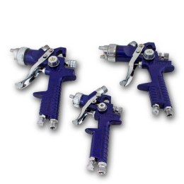 Zestaw 3 pistolety lakiernicze hvlp bituxx dysze 1 7 1 4 1 0 mm stalowe