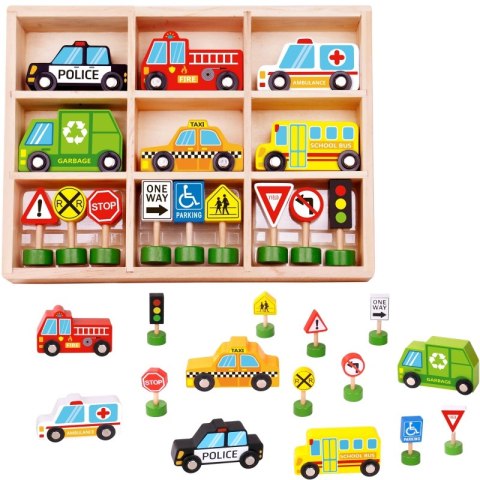TOOKY TOY Droga Autostrada Puzzle + Pojazdy Samochody Znaki Drogowe TOOKY TOY Droga Autostrada Puzzle + Pojazdy Samochody Znaki Drogowe