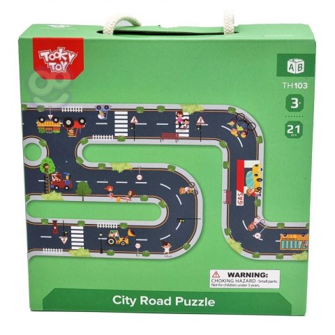 TOOKY TOY Droga Autostrada Puzzle + Pojazdy Samochody Znaki Drogowe TOOKY TOY Droga Autostrada Puzzle + Pojazdy Samochody Znaki Drogowe