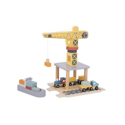 TOOKY TOY Dźwig Portowy Drewniany Zestaw TOOKY TOY Dźwig Portowy Drewniany Zestaw