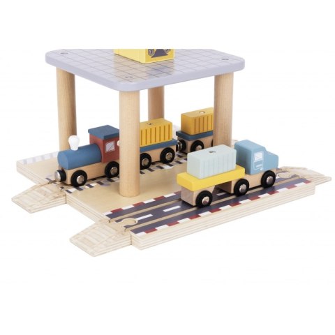 TOOKY TOY Dźwig Portowy Drewniany Zestaw TOOKY TOY Dźwig Portowy Drewniany Zestaw