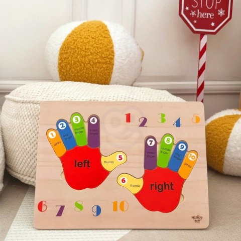 TOOKY TOY Edukacyjna Drewniana Układanka Dłonie i Stopy Nauka Liczenia i Kolorów TOOKY TOY Edukacyjna Drewniana Układanka Dłonie i Stopy Nauka Liczenia i Kolorów