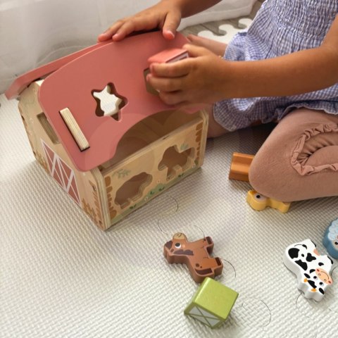 TOOKY TOY Farma Sorter Drewniany Zwierzęta Kształty TOOKY TOY Farma Sorter Drewniany Zwierzęta Kształty
