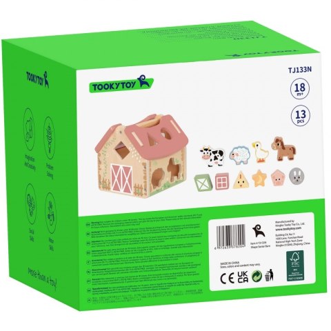 TOOKY TOY Farma Sorter Drewniany Zwierzęta Kształty TOOKY TOY Farma Sorter Drewniany Zwierzęta Kształty
