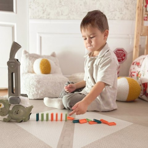 WOOPIE Elektryczna Ciuchcia Lokomotywa do Klocków Domino Dinozaur Zielony