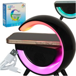 Lampka LED Gamingowa RGB głośnik ładowarka indukcyjna czarna Kik Sp. z o. o. Sp. k.