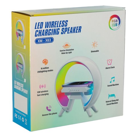 Lampka LED Gamingowa RGB głośnik ładowarka indukcyjna radio budzik zegar Kik Sp. z o. o. Sp. k.