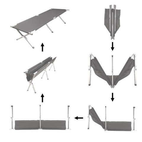 Łóżko polowe składane turystyczne kanadyjka czarne 150kg Kik Sp. z o. o. Sp. k.