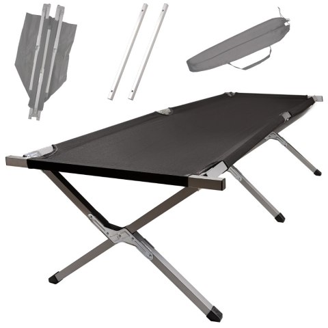 Łóżko polowe składane turystyczne kanadyjka czarne 150kg Kik Sp. z o. o. Sp. k.
