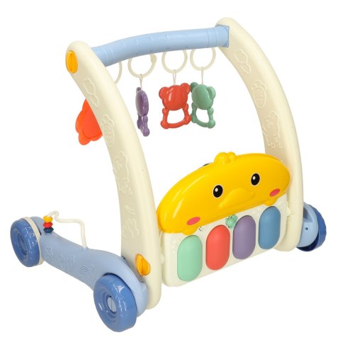 Mata edukacyjna chodzik pchacz z pianinkiem 2w1 Bibi-inn niebieska Kik Sp. z o. o. Sp. k.