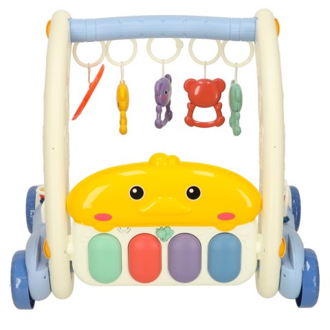 Mata edukacyjna chodzik pchacz z pianinkiem 2w1 Bibi-inn niebieska Kik Sp. z o. o. Sp. k.